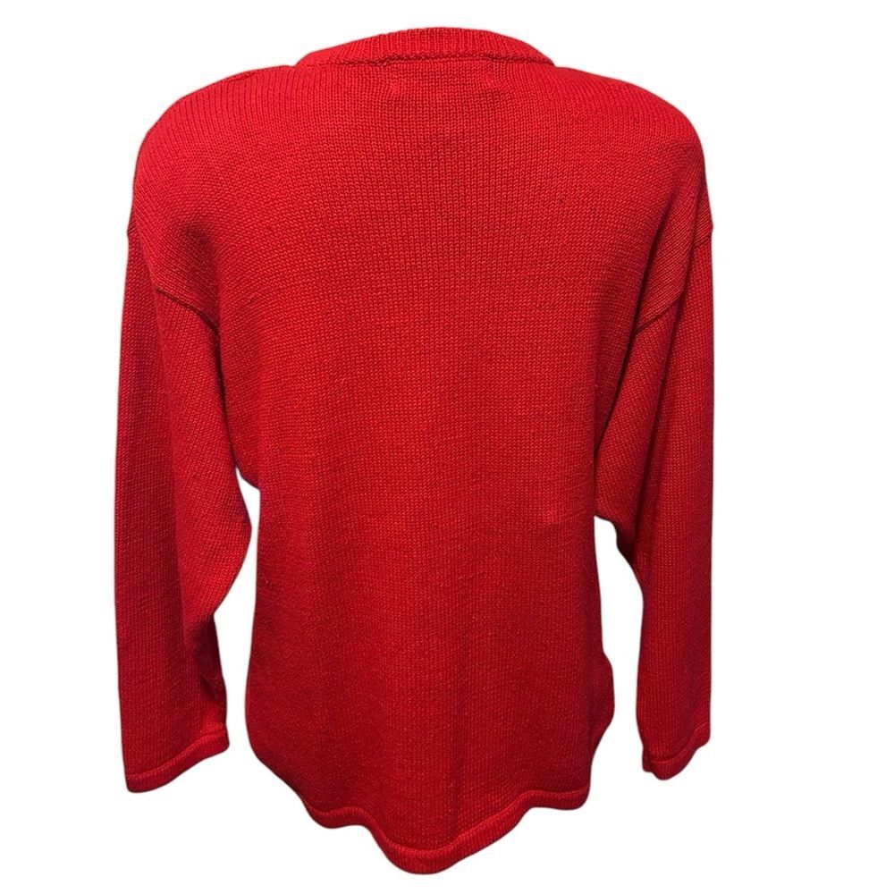 Vintage Victoria Harbour Red W/ Black Beaded Embellished Sweater Women Large - Picture 2 of 5